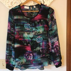 Layered Abstract Floral Top